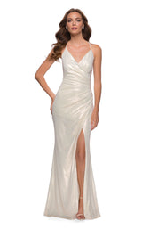 1 of 2 La Femme 29707 Dress White-Gold