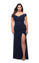 3 of 8 La Femme 29722 Dress Navy