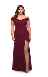4 of 8 La Femme 29722 Dress Wine