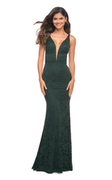 1 of 11 La Femme 29732 Dress Dark-Emerald