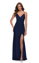 1 of 2 La Femme 29736 Dress Navy
