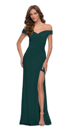 2 of 4 La Femme 29756 Dress Dark-Emerald