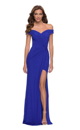 3 of 4 La Femme 29756 Dress Royal-Blue