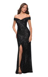 1 of 7 La Femme 29831 Dress Black