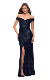 2 of 7 La Femme 29831 Dress Navy