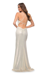 4 of 4 La Femme 29836 Dress White-Gold