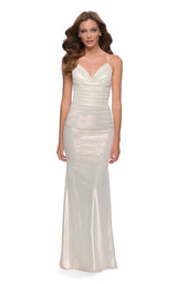 1 of 2 La Femme 29837 Dress White-Gold