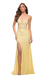 1 of 4 La Femme 29842 Dress Pale-Yellow