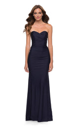1 of 2 La Femme 29851 Dress Navy