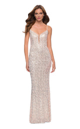 2 of 6 La Femme 29872 Dress Champagne