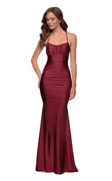 1 of 9 La Femme 29873 Dress Burgundy