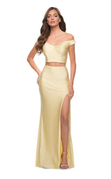 2 of 5 La Femme 29951 Dress Pale-Yellow