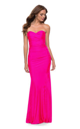 1 of 2 La Femme 29963 Dress Neon-Pink