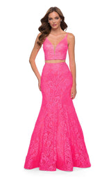 1 of 2 La Femme 29967 Dress Neon-Pink