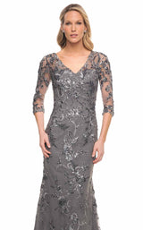 3 of 4 La Femme 29976 Dress Gunmetal