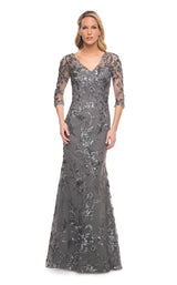 1 of 4 La Femme 29976 Dress Gunmetal