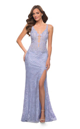 1 of 2 La Femme 29977 Dress Light-Periwinkle