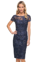 3 of 4 La Femme 29982 Dress Navy