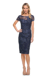 1 of 4 La Femme 29982 Dress Navy