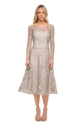 1 of 2 La Femme 30004 Dress Pearl-Silver