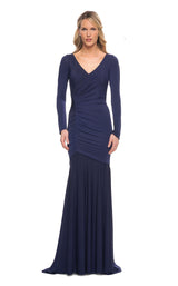 1 of 4 La Femme 30010 Dress Navy