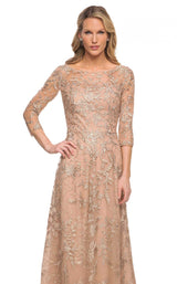 3 of 3 La Femme 30021 Dress Light-Gold