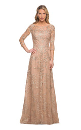 1 of 3 La Femme 30021 Dress Light-Gold