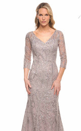 3 of 4 La Femme 30044 Dress Lavender-Gray
