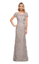 1 of 4 La Femme 30053 Dress Lavender-Gray