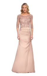 1 of 4 La Femme 30162 Dress Champagne