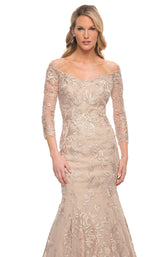 3 of 4 La Femme 30164 Dress Champagne