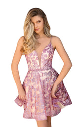 1 of 3 Clarisse 30169 Dress Pink-Nude