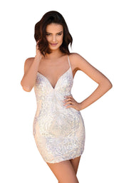 1 of 3 Clarisse 30172 Dress Iridescent-Cream