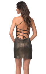 5 of 5 La Femme 30174 Dress Black-Gold