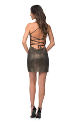 3 of 5 La Femme 30174 Dress Black-Gold