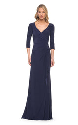 1 of 4 La Femme 30177 Dress Navy