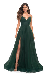 1 of 8 La Femme 30180 Dress Dark-Emerald
