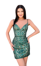 1 of 4 Clarisse 30187 Dress Emerald-Nude
