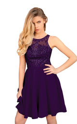 1 of 3 Clarisse 30188 Dress Eggplant