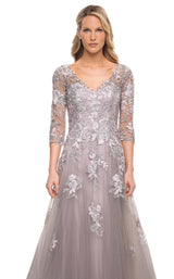 3 of 4 La Femme 30229 Dress Silver-Pink
