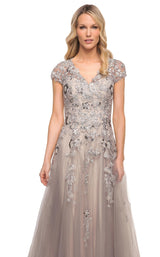 3 of 4 La Femme 30239 Dress Silver-Pink