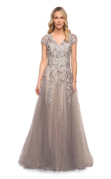 1 of 4 La Femme 30239 Dress Silver-Pink