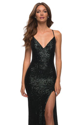 5 of 7 La Femme 30287 Dress Dark-Emerald