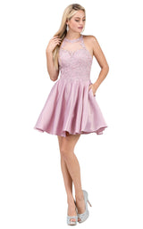 2 of 3 Dancing Queen 3028 Dress Dusty-Pink