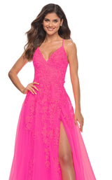 3 of 3 La Femme 30303 Dress Neon-Pink