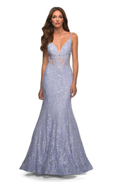 2 of 11 La Femme 30320 Dress Light-Periwinkle
