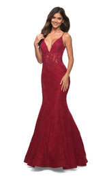 3 of 11 La Femme 30320 Dress Red