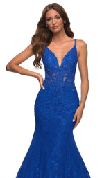 9 of 11 La Femme 30320 Dress Royal-Blue