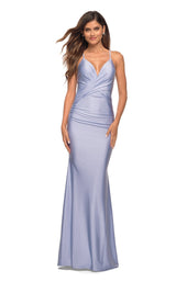 1 of 8 La Femme 30340 Dress Light-Periwinkle