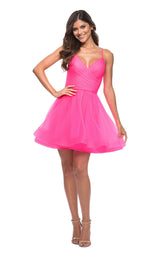 1 of 6 La Femme 30345 Dress Neon-Pink